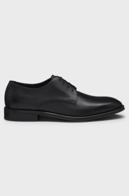 Italian-made Derby shoes in leather, Black