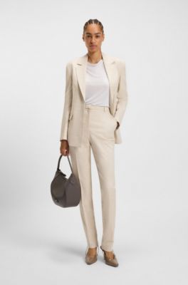 Grained-leather shoulder bag with logo lettering, Brown