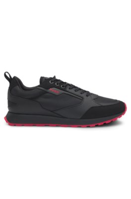 Hugo Mixed-material trainers with branded accents låga sneakers herr – bild 3