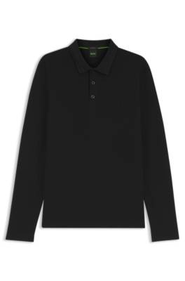 Long-sleeved cotton piqué polo shirt 4