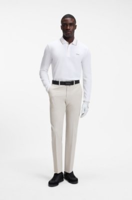 Boss Long-sleeved cotton piqué polo shirt pikéer herr – bild 2