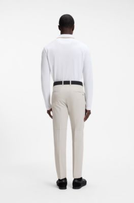 Longsleeve-Poloshirt aus Baumwoll-Piqu&eacute;, Wei&szlig;