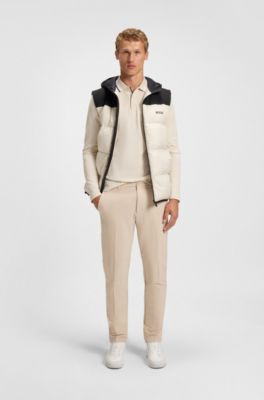 Polo em piqu&eacute; de algod&atilde;o com log&oacute;tipo contrastante, Natural