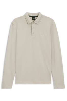 Boss Long-sleeved cotton piqué polo shirt pikéer herr – bild 4