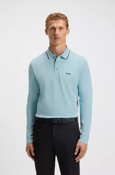 Polo en piqué de coton avec logo contrastant