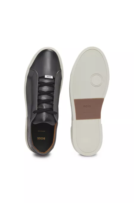 Gary low-top trainers in burnished leather