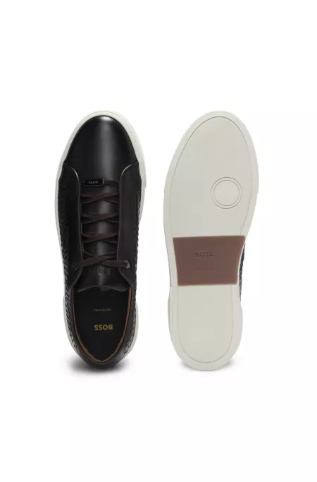 Gary trainers in leather with woven panels