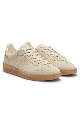 Suede trainers with rubber sole