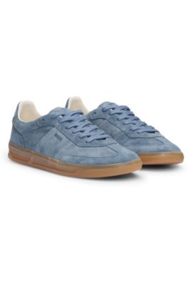 Suede trainers with rubber sole, Blue