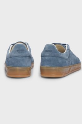 Suede trainers with rubber sole, Blue