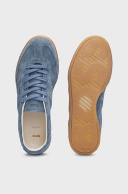 Suede trainers with rubber sole, Blue