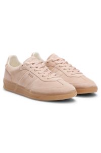 Suede trainers with rubber sole, light pink