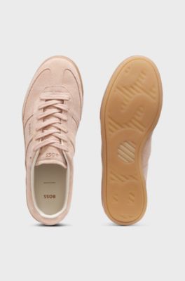 Sneakers aus Veloursleder mit Gummisohlen, Hellrosa