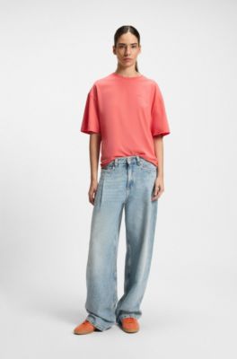 Baskets en cuir su&eacute;d&eacute; avec semelle en gomme, Orange