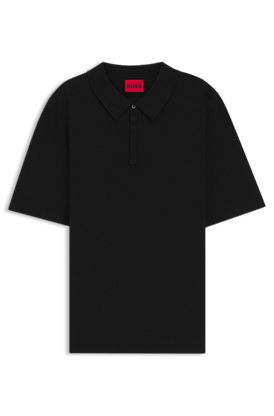 Knit polo with covered placket