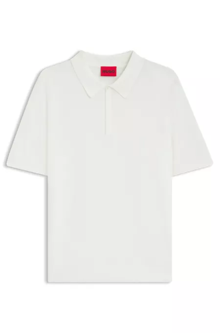 Knit polo with covered placket