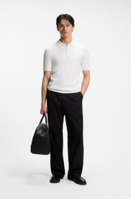 Knit polo with covered placket 2