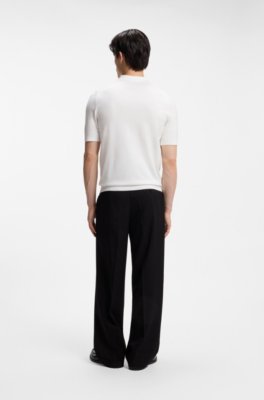 Knit polo with covered placket 3