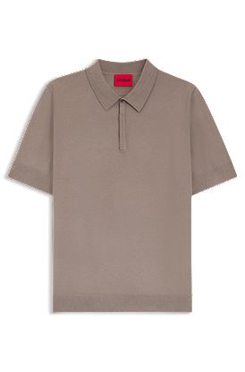 Knit polo with covered placket