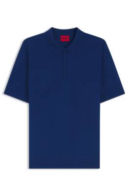 Knit polo with covered placket 1