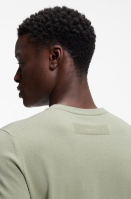 Slim-fit knit T-shirt, Light Green