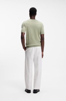 Slim-Fit Strick-T-Shirt, Hellgr&uuml;n
