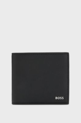 Wallet with silver-foil logo, Black