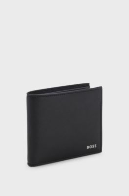 Cartera con logo plateado, Negro