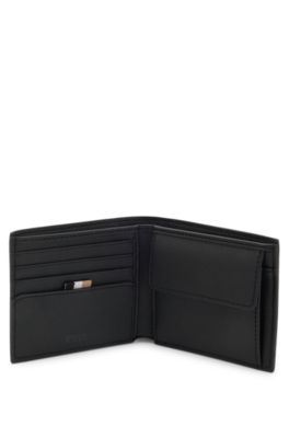 Wallet with silver-foil logo, Black