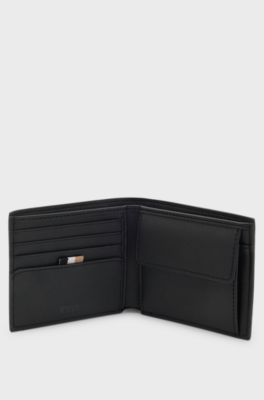 Wallet with silver-foil logo, Black