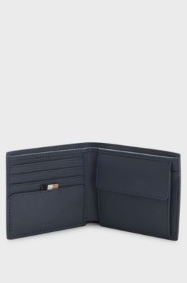 Wallet with silver-foil logo, Blue