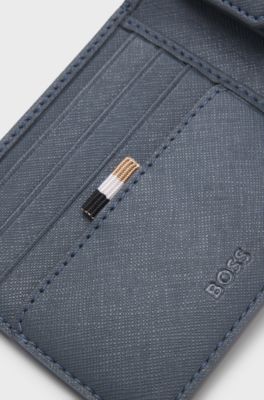 Wallet with silver-foil logo, Blue