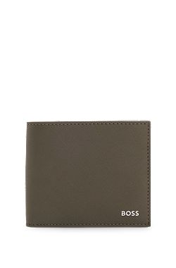 Billfold wallet with foil-embossed logo
