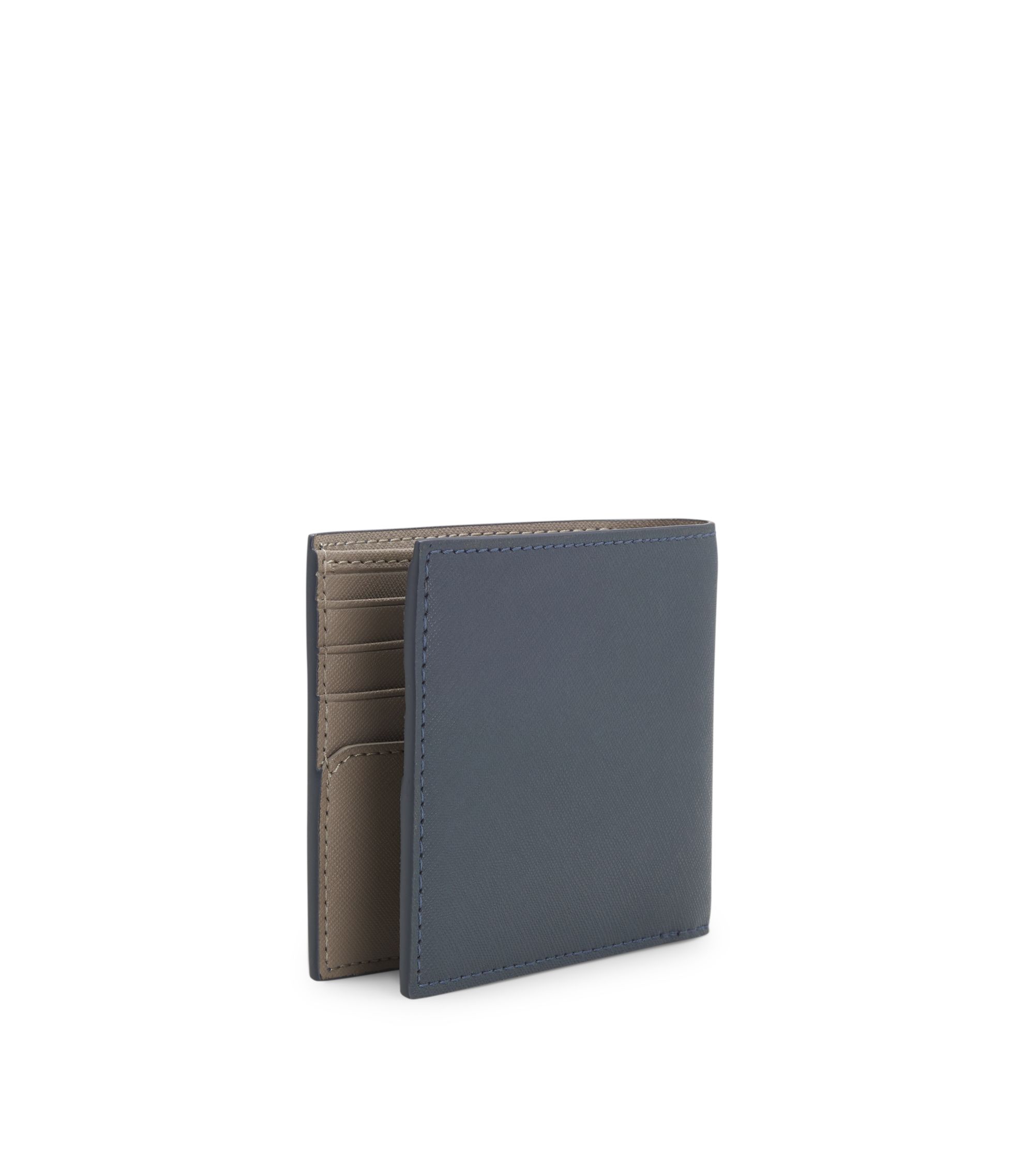 BOSS - Billfold wallet with foil-embossed logo - Dark Blue