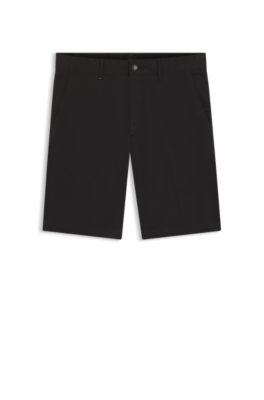 Short Slim en twill de coton stretch, Noir