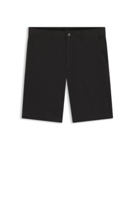 Boss Uomo Nero Bermuda Slim Fit In Twill Di Cotone Elasticizzato