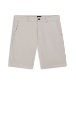 Slim-fit shorts in stretch-cotton twill, Light Grey