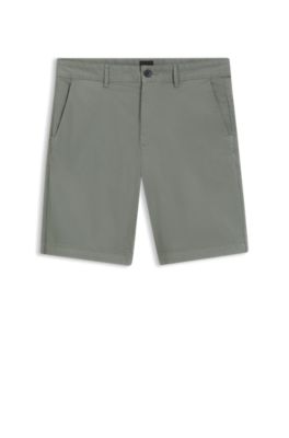 Slim-fit shorts in stretch-cotton twill, Grey