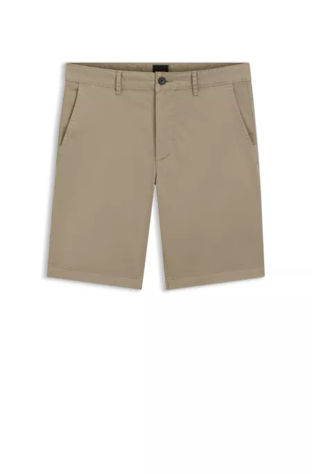 Slim-fit shorts in stretch-cotton twill