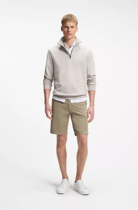 Slim-fit shorts in stretch-cotton twill