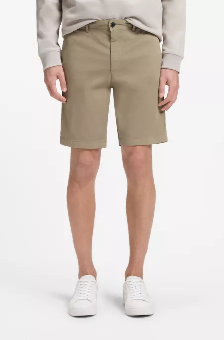 Slim-fit shorts in stretch-cotton twill