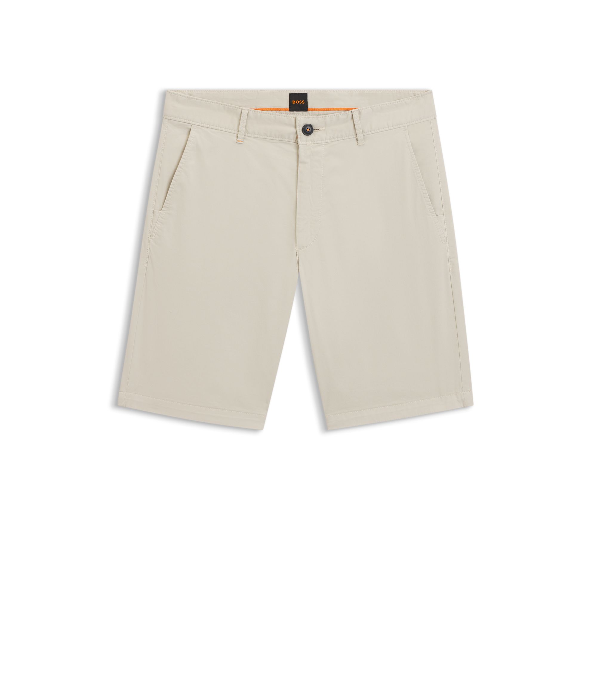 BOSS - Slim-fit shorts in stretch-cotton twill - Light Beige