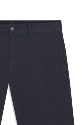 Slim-fit shorts in stretch-cotton twill, Dark Blue