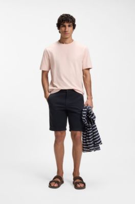 Slim-fit shorts in stretch-cotton twill, Dark Blue