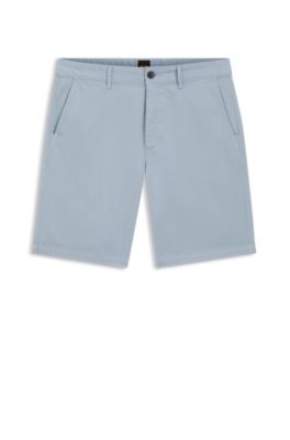 Slim-fit shorts in stretch-cotton twill, Light Blue