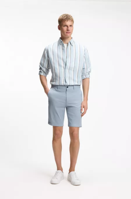 Slim-fit shorts in stretch-cotton twill