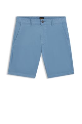 Slim-fit shorts in stretch-cotton twill, Light Blue