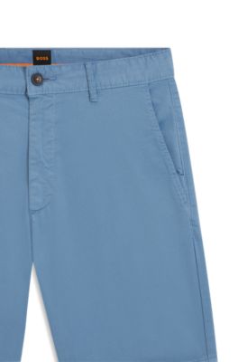 Slim-fit shorts in stretch-cotton twill, Light Blue