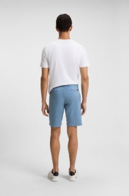 Slim-fit shorts in stretch-cotton twill, Light Blue