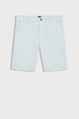Slim-fit shorts in stretch-cotton twill, Light Blue